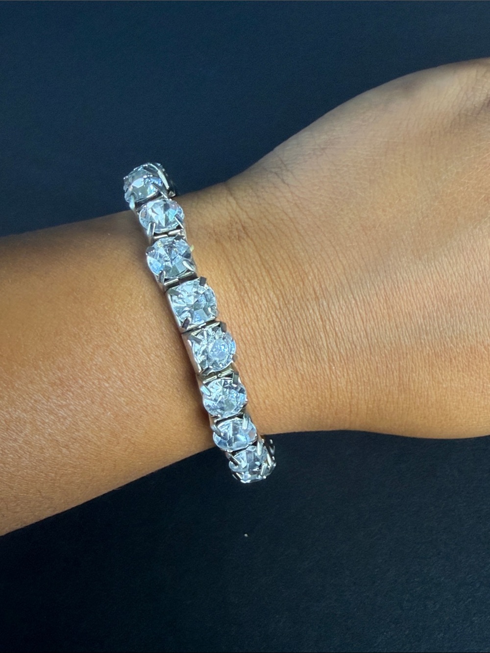 Classic Silver Tennis Bracelet with Clear Stones